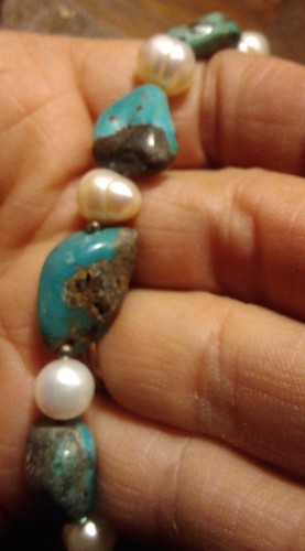 Turquoise freshwater pearls - freshwater,